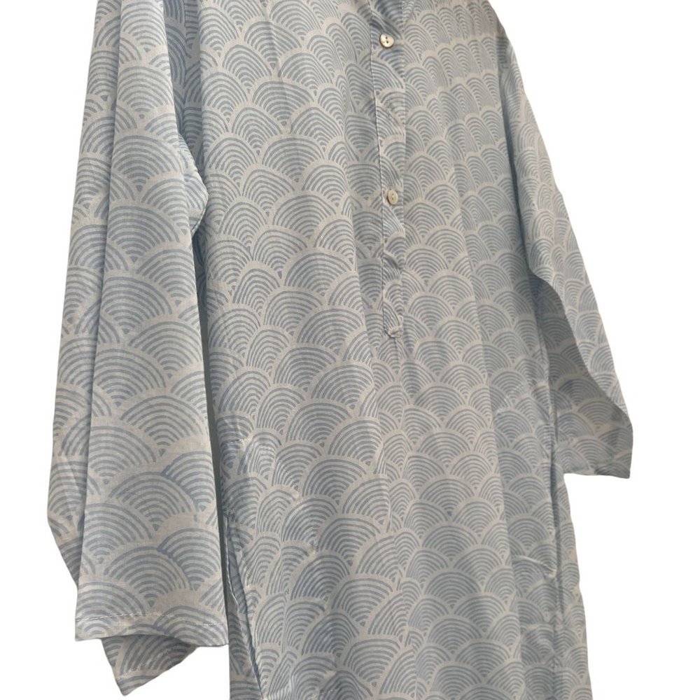 Cotton Block Print Shirt Dress - Picture 4 of 4